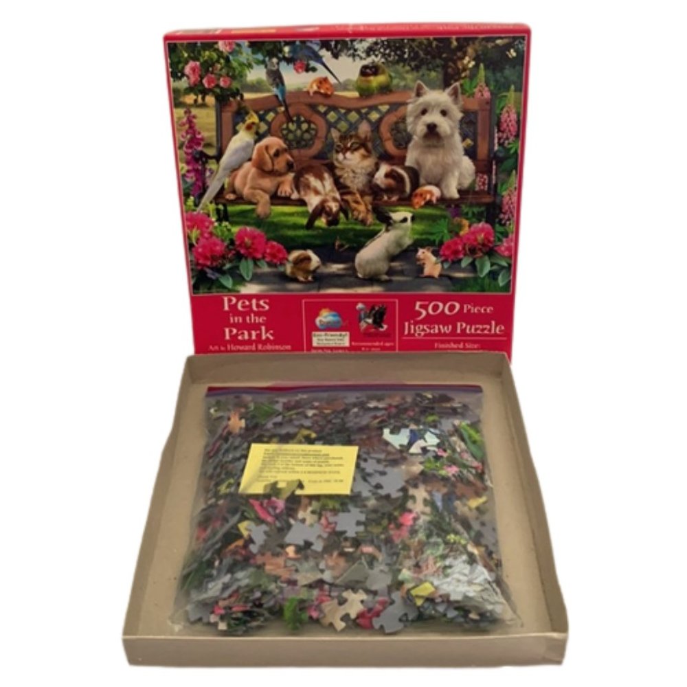 SunsOut Pets in The Park 500 Piece Jigsaw Puzzle